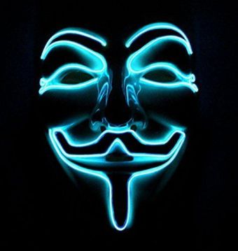 Masque d'anonymous, version néon