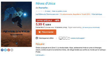 Précommande Rêves d'Utica chez Nolim